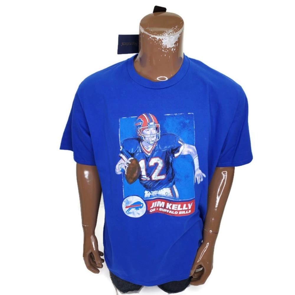 Jim Kelly Buffalo Bills Fanatics NFL Pro Line Blue T-Shirt Mens XL